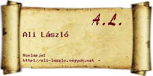 Ali László névjegykártya